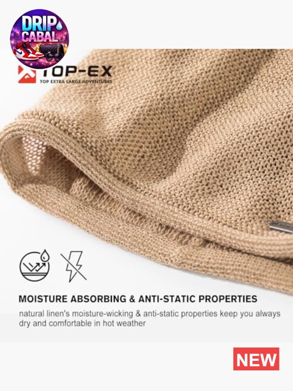 Linen Slouch Beanie Stretchy Knit Hat Eco-Friendly Moisture Wicking Lightweight - Picture 3 of 7